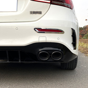 Amp-Z Exhaust Tip For Mercedes-Benz A-Class CLA-Class W177 C118 A35 CLA35 Upgrade To A45 CLA45 Glossy Black Silver - Product Image 2