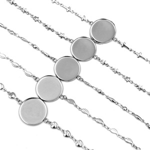 DIY <b>Bracelet</b> 20mm Stainless Steel Mirror Polished Round Tray Jewelry Accessories - Product Image 2