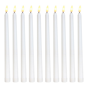 Bougies LED sans flamme coniques de 11 pouces avec mèche 3D, à piles, effet vacillant, grands chandeliers pour Noël, la maison et les mariages - Product Image 1