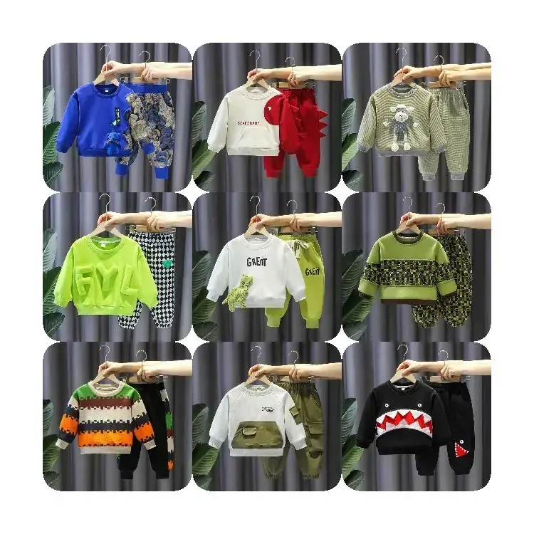 बेबी बॉय शरद ऋतु के लोकप्रिय कपड़े सेट जींस + टू-पीस लैपल धारीदार पोलो शर्ट थोक अच्छी कीमत