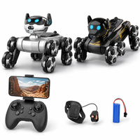 Robot chien télécommandé TQ22 à 8 roues, jouet acrobatique avec caméra frontale HD, transmission Wi-Fi en temps réel, double contrôle pour intérieur et extérieur