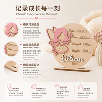 Panneau personnalisé en bois pour annonce de naissance de bébé, plaque nominative personnalisée pour nouveau-né, souvenir de chambre de bébé, décoration de chambre, cadeau