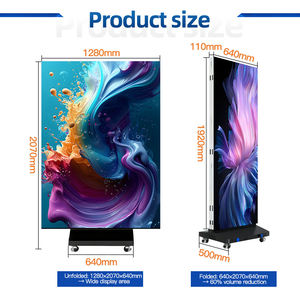led poster screen P1.86 Tri Fold LED Video Poster Digital Signage Floor Stand Advertising Display for shipping mall - Product Image 3