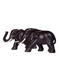 Hölzerne Elefanten statue Reichtum Glücks figur Skulptur Exquisites High-End-Ebenholz