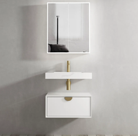 Meuble-lavabo mural moderne blanc résistant à l'eau de 600 mm