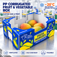 Boîte en plastique ondulé PP pour fruits et légumes avec dessus ouvert et impression personnalisée pour le transport des produits et la présentation en magasin