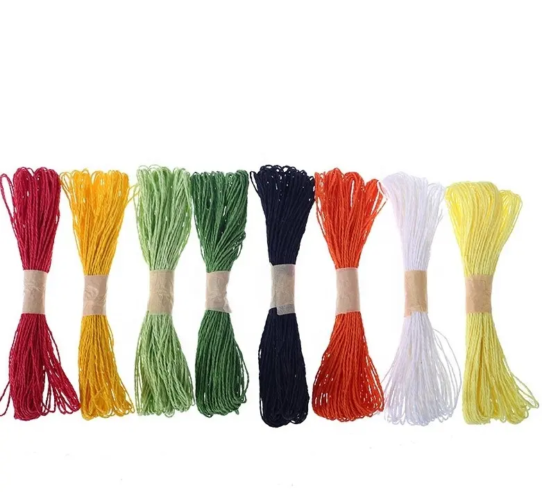 Eco friendly paper string twisted rope manufacturer Packing Double Color String Cord DIY Craft Cotton Twine Rope