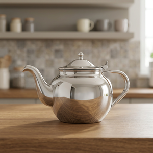 Stainless Steel Teapot With Lid And Curved Spout Mirror Finish Minimalist Design Water <b>Pot</b> Kettle - Product Image 2