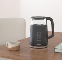 Bouilloire électrique portable en verre sans fil à double paroi de 1,7 L avec écran tactile, fonction maintien au chaud, 220 V, rotation à 360 degrés
