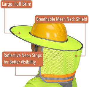 واقي شمس للخوذة الواقية، عبوة واحدة، أصفر، شبكة كاملة وقياسية لحجب الشمس، عاكس للضوء عالي الوضوح، إكسسوارات الخوذة الواقية - Product Image 5