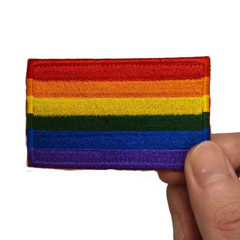 Colorful Square Embroidered DIY Badge PU Arm Patch for Clothes Backpacks Rainbow Hook-and-loop Fastener Personalized Decorative