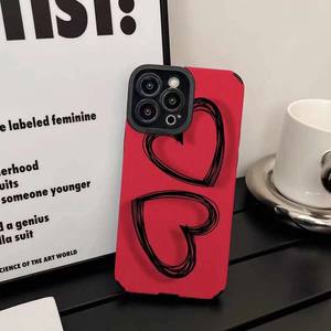 Custodia creativa per telefono cellulare in morbida pelle TPU <span class=keywords><strong>con</strong></span> stampa a doppio cuore per <span class=keywords><strong>Iphone</strong></span> 7 8 X Xr Xs <span class=keywords><strong>11</strong></span> 12 13 14 16 17 Pro Max - Product Image 5