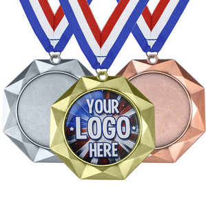 Medallas Deportivas de Maratón 3D en Oro, Personalizadas, de Aleación de Zinc, Impresas con UV, Plateadas, Económicas, Venta al Por Mayor - Product Image 1