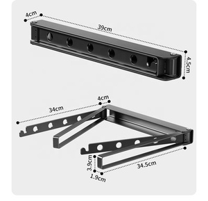 <span class=keywords><strong>Séchoir</strong></span> <span class=keywords><strong>à</strong></span> serviettes mural pliable et <span class=keywords><strong>rétractable</strong></span> Cintres pour balcon Sèche-<span class=keywords><strong>linge</strong></span> pliable - Product Image 6