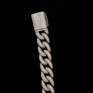 Bracelet cubain de luxe 18 mm serti de moissanite VVS, style hip-hop, pour hommes et femmes, en argent sterling 925, bracelet à maillons cubains scintillant - Product Image 2