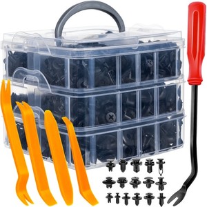 Kit de rivets en plastique pour voiture, 620 pièces avec outils pour la réparation de panneaux automobiles - Product Image 1