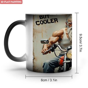 Taza de Cerámica Negra Esmerilada de 11 oz, Taza Mágica que Cambia de Color por Sublimación, Diseño Sensible al Calor - Product Image 1