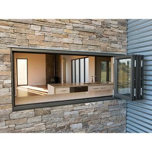 Marcos de aluminio para exteriores, <span class=keywords><strong>ventana</strong></span> de paso deslizante plegable para restaurante, cocina, novedad - Product Image 2