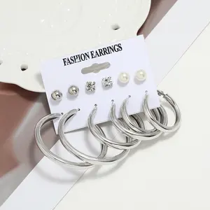 간단한 C 자형 큰 라운드 드롭 귀걸이 여성 과장된 광택 미니멀리스트 원형 귀걸이 스터드 보석 액세서리 선물