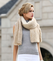 Damen Nerzfell-Strickschal für den Winter Eleganter Warmer Weicher Flauschiger Natürlicher Nerzfell-Schal Winter Nerzfell-Mütze Handgestrickt