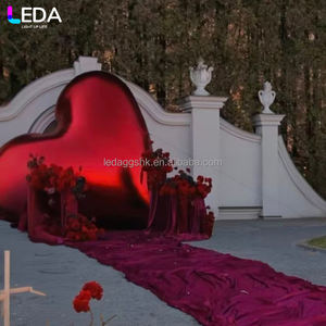 LEDA Moderno Globo Espejo de PVC Hermético con Forma de Corazón Rojo, Novedad para Exhibiciones en Centros Comerciales y Bodas - Product Image 4