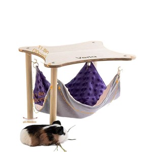 Cama para Animales Pequeños, Cama Rectangular de Madera Resistente para Mascotas, Chinchillas, Hámsters, Cobayas, Nido, Casa - Product Image 5