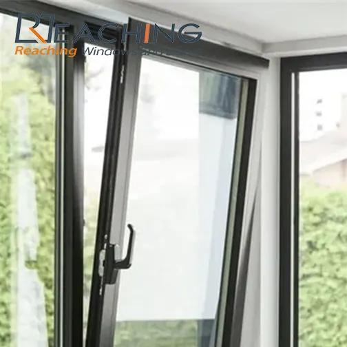 Güvenlik donanımı ve yüksek kaliteli cam profil ile özelleştirilmiş alüminyum avrupa tarzı eğim ve dönüş penceresi