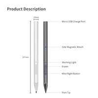 Microsoft Surface Pro için 4096 manyetik İpucu kiti 5/6/7/8/9 kitap el hissediyorum Tilt yazma dokunmatik kalem ile Palm ret
