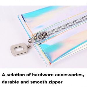 Bolsa de Maquillaje Impermeable Holográfica de TPU para Mujer, Estuche de Almacenamiento de Cosméticos, Bolsa de Viaje con Cierre - Product Image 6