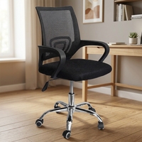 Chaise de bureau ergonomique avec design moderne, base pivotante en acier, réglage manuel de la hauteur pour la maison &amp;   Bureau d'hôtel