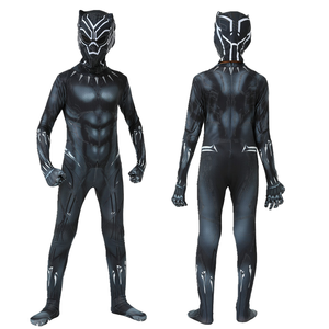 Panther nero Bodysuit Cosplay per bambini adulti supereroe tuta muscolare per divertimento genitore-bambino <span class=keywords><strong>abbigliamento</strong></span> interattivo per Halloween - Product Image 1