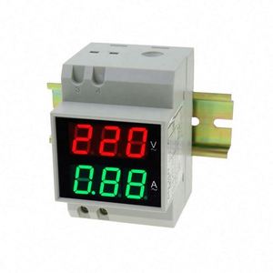 Micro AC Volt Amp <span class=keywords><strong>Meter</strong></span> Điện Áp Kỹ Thuật Số Ampe Tester AC80-300V 99.9a điện áp hiện tại Màn hình LED hiển thị kép Din-Rail - Product Image 1