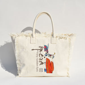 Borsa Tote in cotone da donna con Design stampato stile Eco China grande borsa Shopper - Product Image 1