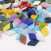 Mosaïques en verre multicolores en forme de losange pour bricolage et décoration intérieure