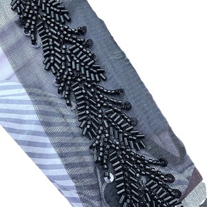 In-Stock Wholesale Machine Embroidery <strong>Lace</strong> Bar Code Bead Tube <strong>Sequins</strong> Hand Beaded Mesh <strong>Lace</strong> <strong>Trim</strong> for Garment Accessories Mesh - Product Image 5