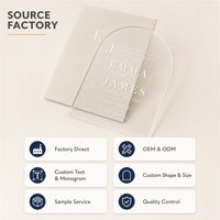 Arche d'invitation de mariage personnalisée en acrylique, impression UV transparente, carte double couche avec enveloppe pour cérémonie de jardin, papeterie