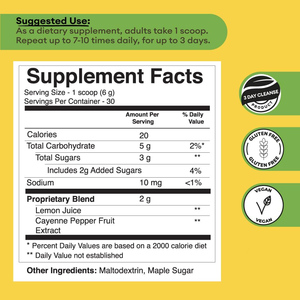 Private Label Lemon Cayenne Maple Detox Slimming Powder for Natural <b>Weight</b> Loss Adult Use - Product Image 5
