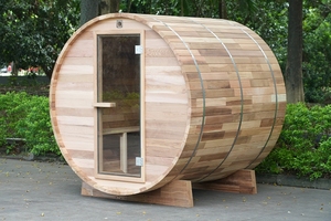 Sauna Exterior de Lujo Coasts, Sauna de Vapor de Madera de <span class=keywords><strong>Cedro</strong></span> Rojo Canadiense para 4 Personas, Sauna de Barril de Madera - Product Image 6