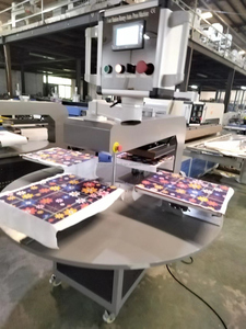 DIY 70*50cm Automatic Rotary 4 Station Heat Press Machine with Laser Alignment for Dtf Print Cotton Polyester Sportswear Sleeve