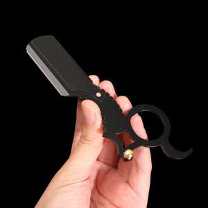Personalize Stainless Steel Shaving <strong>Razor</strong> Half Blade Metal Blade Holder Straight Edge Salon <strong>Razor</strong> Mens - Product Image 1