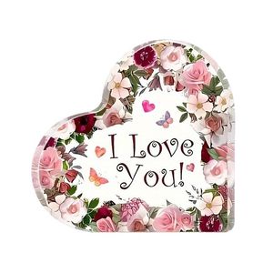 เครื่องประดับรูปหัวใจอะคริลิค 1 ชิ้น-ดีไซน์รักคุณ ใบไม้สีเขียว& - Product Image 5