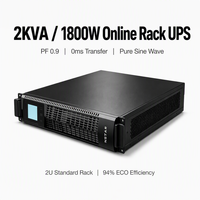 Alimentation UPS 2KVA 1800W 2U 19" à montage en rack, double conversion en ligne, onde sinusoïdale pure pour serveur