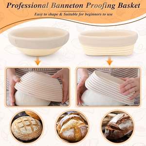 وعاء تدقيق بغطاء سلال تخمير سائبة سلة بانيتونات لعجين مخمر طقم خبز مطعم - Product Image 5