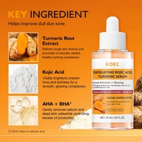 Sérum exfoliant au curcuma et à l'acide kojique AHA BHA, gommage doux pour le visage, élimine les peaux mortes, améliore le teint terne et inégal, 30 ml