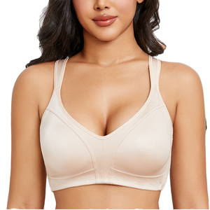 Soutien-gorge de sport ultra-fin en dentelle pour femme, grande taille EF, sexy, respirant, sans couture, couleur unie, style quotidien, tricoté - Product Image 2