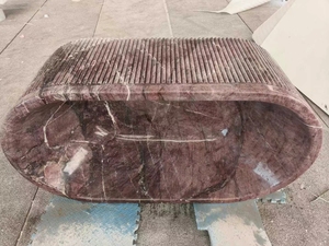 2025 Tùy Chỉnh Đá Cẩm Thạch Bồn Tắm Tròn Phổ Biến Freestanding Ngâm Đá Tắm Cho Phòng Tắm Nhà Vệ - Product Image 4