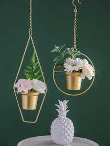 หรูหราตกแต่งผนังบ้านแขวนโลหะพืชดอกไม้ยืนทอง - Product Image 6