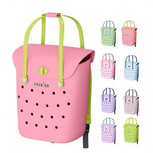 Customization Children Beach Bag Summer Eva Fashion Solid Holes Waterproof <b>Handbag</b> Pouch Shopping Double Shoulder Bag Kids Use - Product Image 1