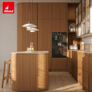 Aparador Alland Japan Wabi Sabi, Nuevo, Natural, Delgado, de Madera de Roble <span class=keywords><strong>Blanco</strong></span> Americano, <span class=keywords><strong>Mueble</strong></span> de Cocina Japandi con Isla de Mármol - Product Image 1