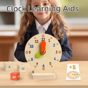 Jouet éducatif Montessori pour l'apprentissage précoce, horloge en bois pour apprendre à lire l'heure, cadeau pour les enfants, les garçons et les filles - Product Image 2